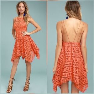Free People Just Like Honey Orange Lace Dress
